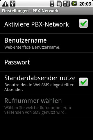 WebSMS: PBX Networks Connector