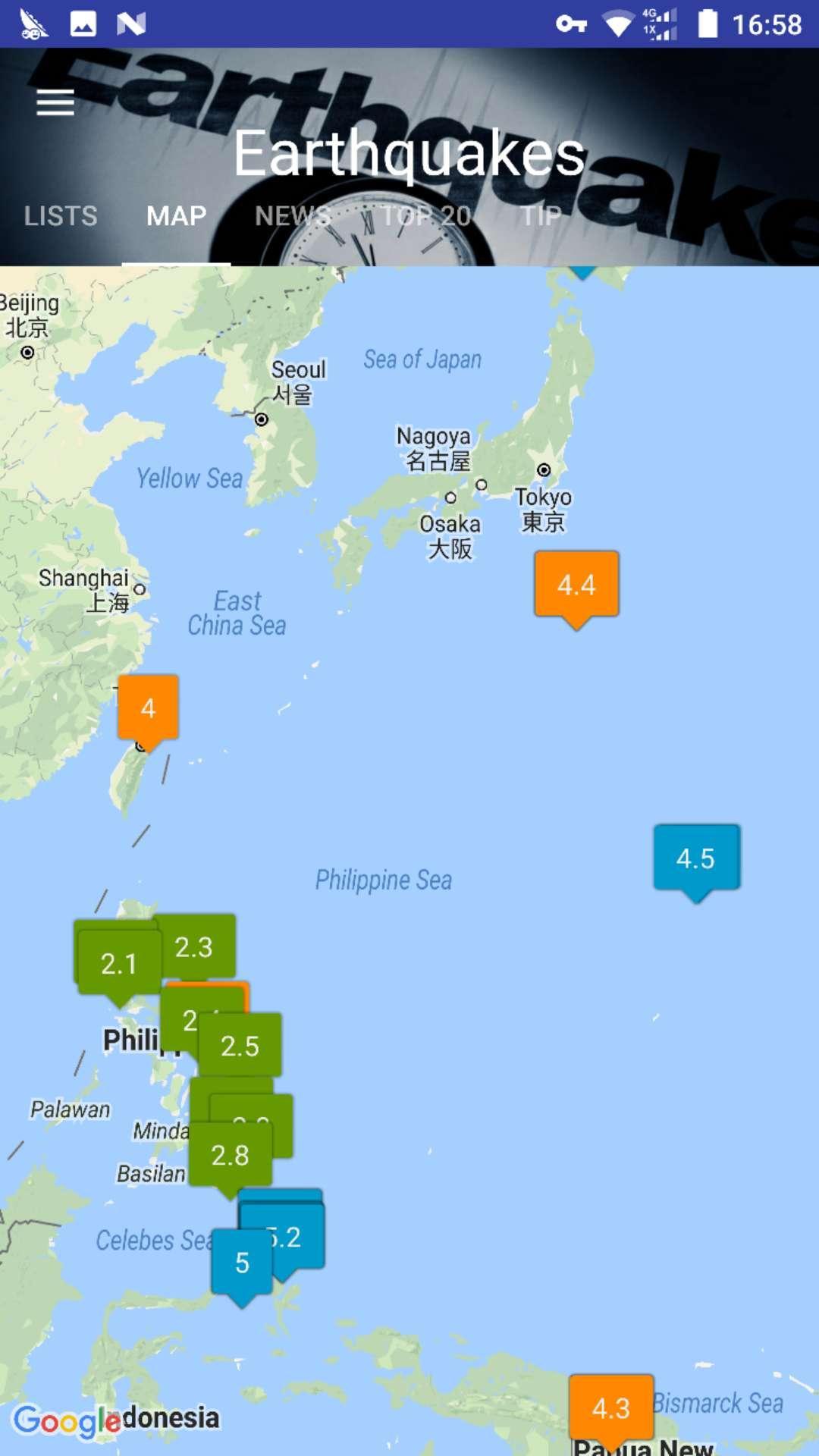 Earthquake Track - Realtime al