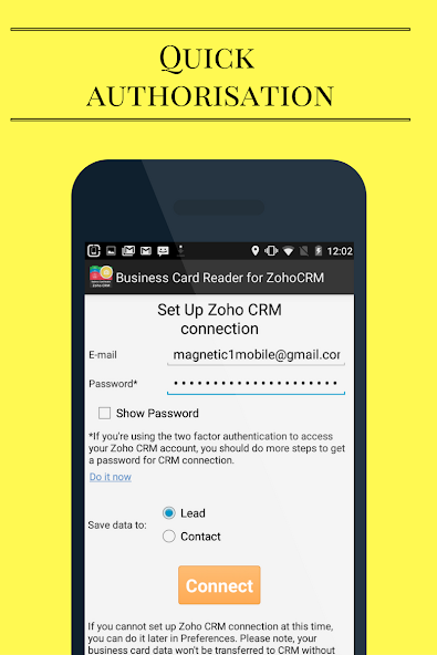 Business Card Reader for Zoho CRM
