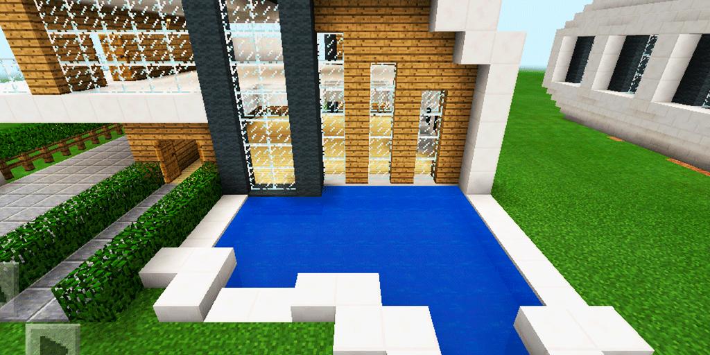 Three modern houses. Map for MCPE
