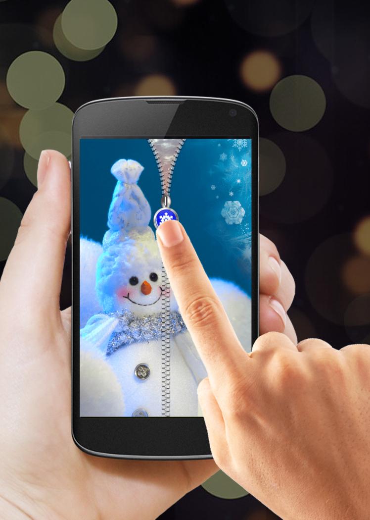 Snowman Zipper Screen Lock