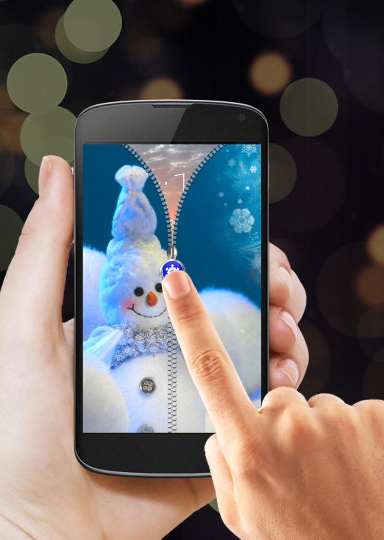 Snowman Zipper Screen Lock
