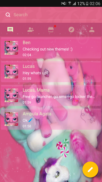 Theme Pink Pony GO SMS PRO