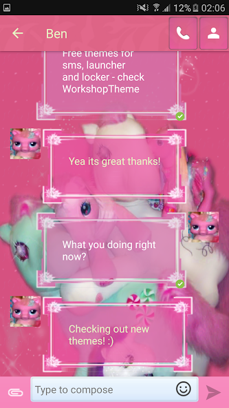 Theme Pink Pony GO SMS PRO