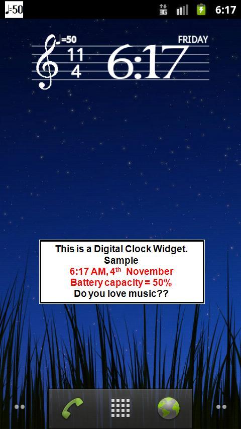 Musical Clock Widget