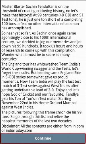 Sachin's Centuries