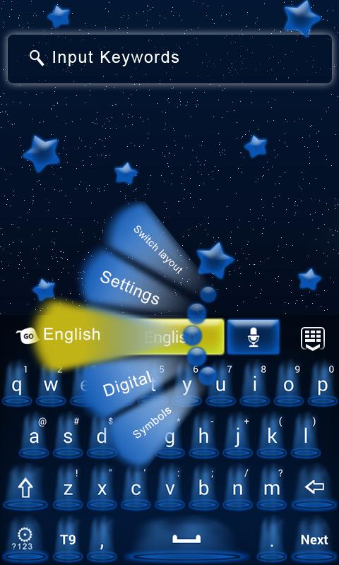 GO Keyboard Blue Night Theme