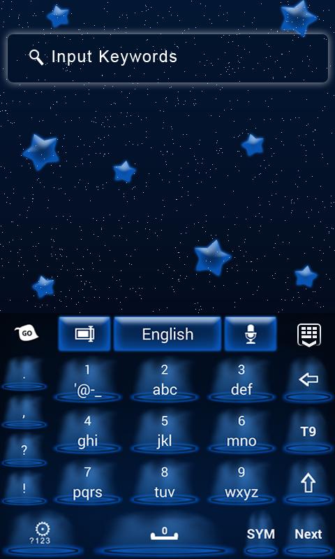 GO Keyboard Blue Night Theme