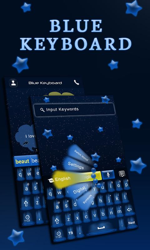 GO Keyboard Blue Night Theme