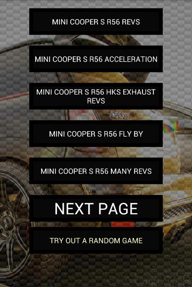 Engine sounds of Cooper R56