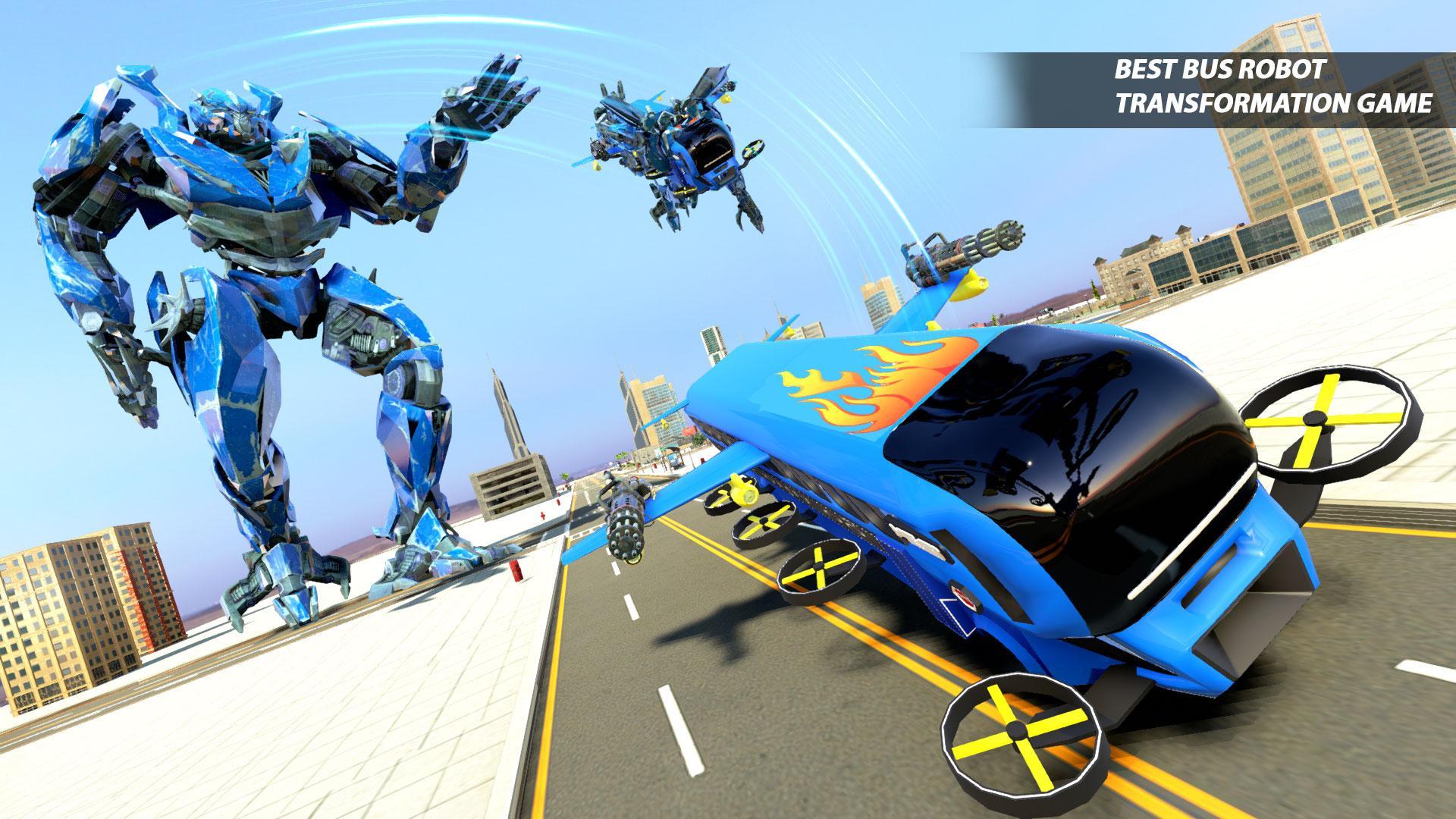 Flying Bus Robot Hero Transform War: Robot Games