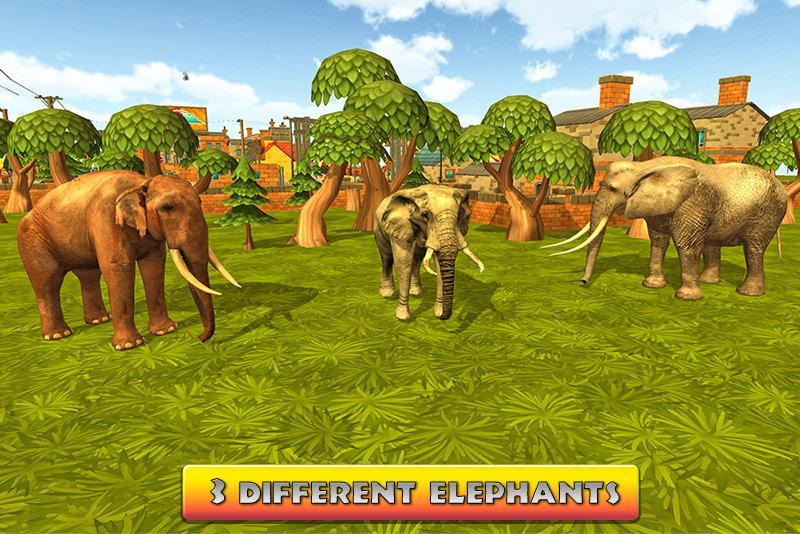 3D Wild Elephant - City Rampage