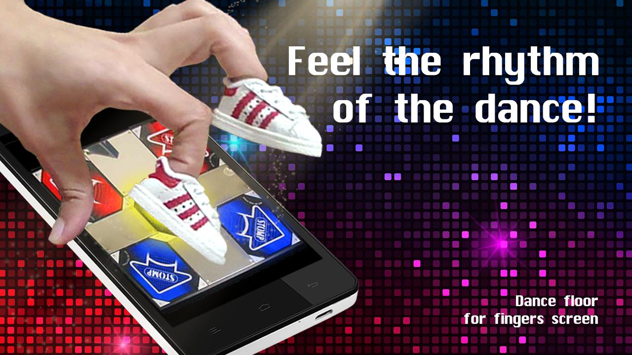 Dance floor for fingers screen