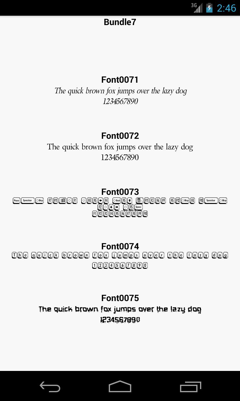 Fonts for FlipFont 7