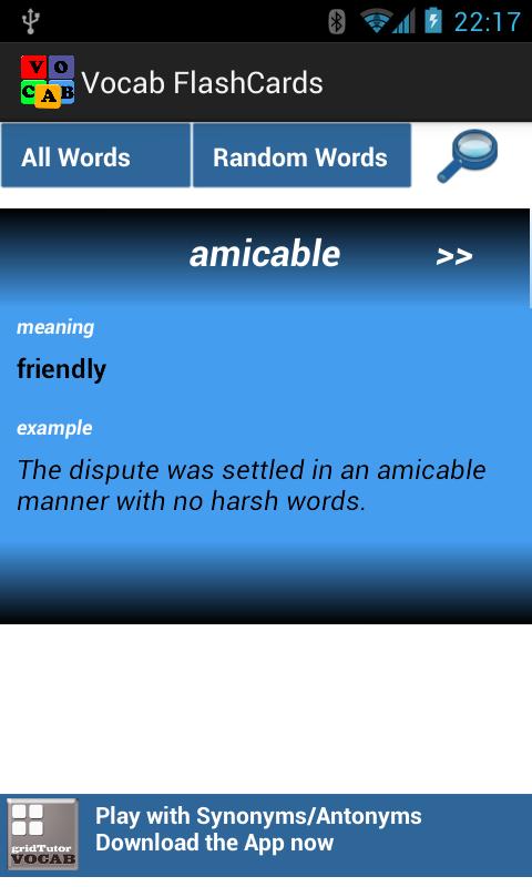 GRE/SAT/GMAT Vocab FlashCards